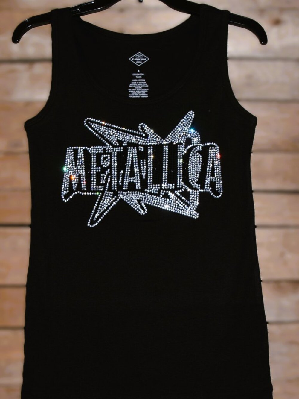 Metallica rhinestone bling black sleeveless tank sz XS S M L XL XXL 1X2… - Picture 2 of 8